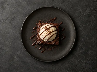 Brownie with ice cream